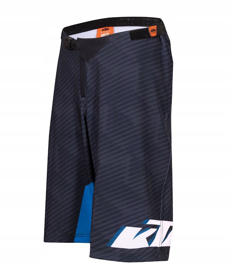 Spodenki Rowerowe Ktm Factory Enduro II L czarno-niebieskie, bez szelek
