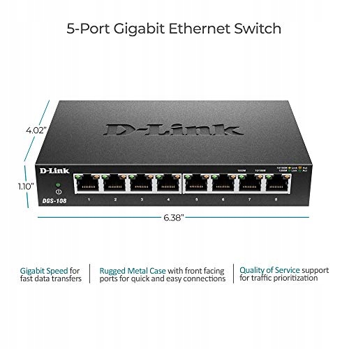D-LINK 8-Port Gigabit Unmanaged Desktop Switch — 9