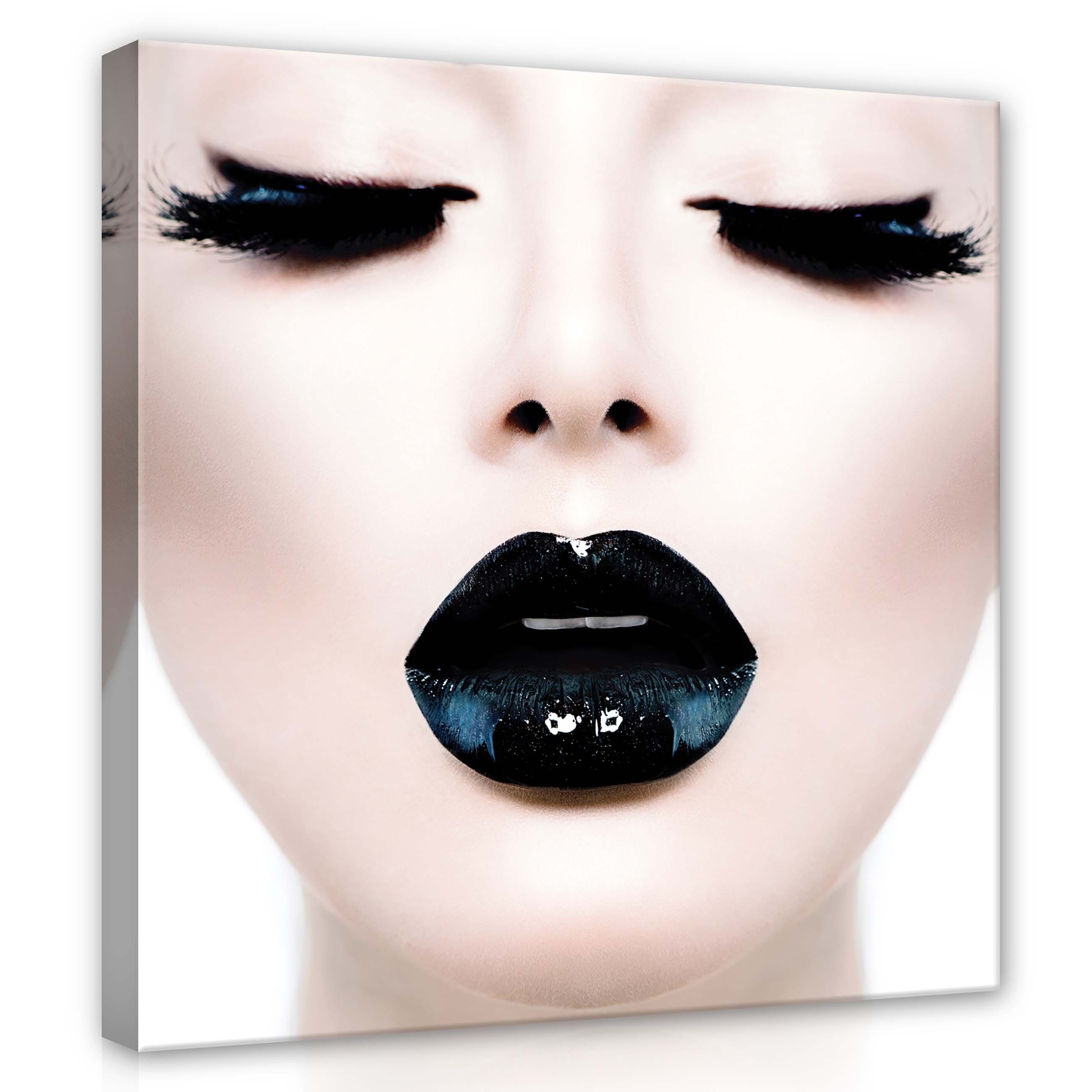 Obraz 80x80 Portrét přiblížení make-up rty oči bledá pleť glamour