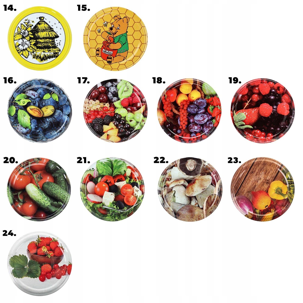 10x SŁOIK SŁOIKI 200ML SZKLANY PRZETWORY DŻEM MIÓD + ZAKRĘTKI FI66 EAN (GTIN) 5903699445419