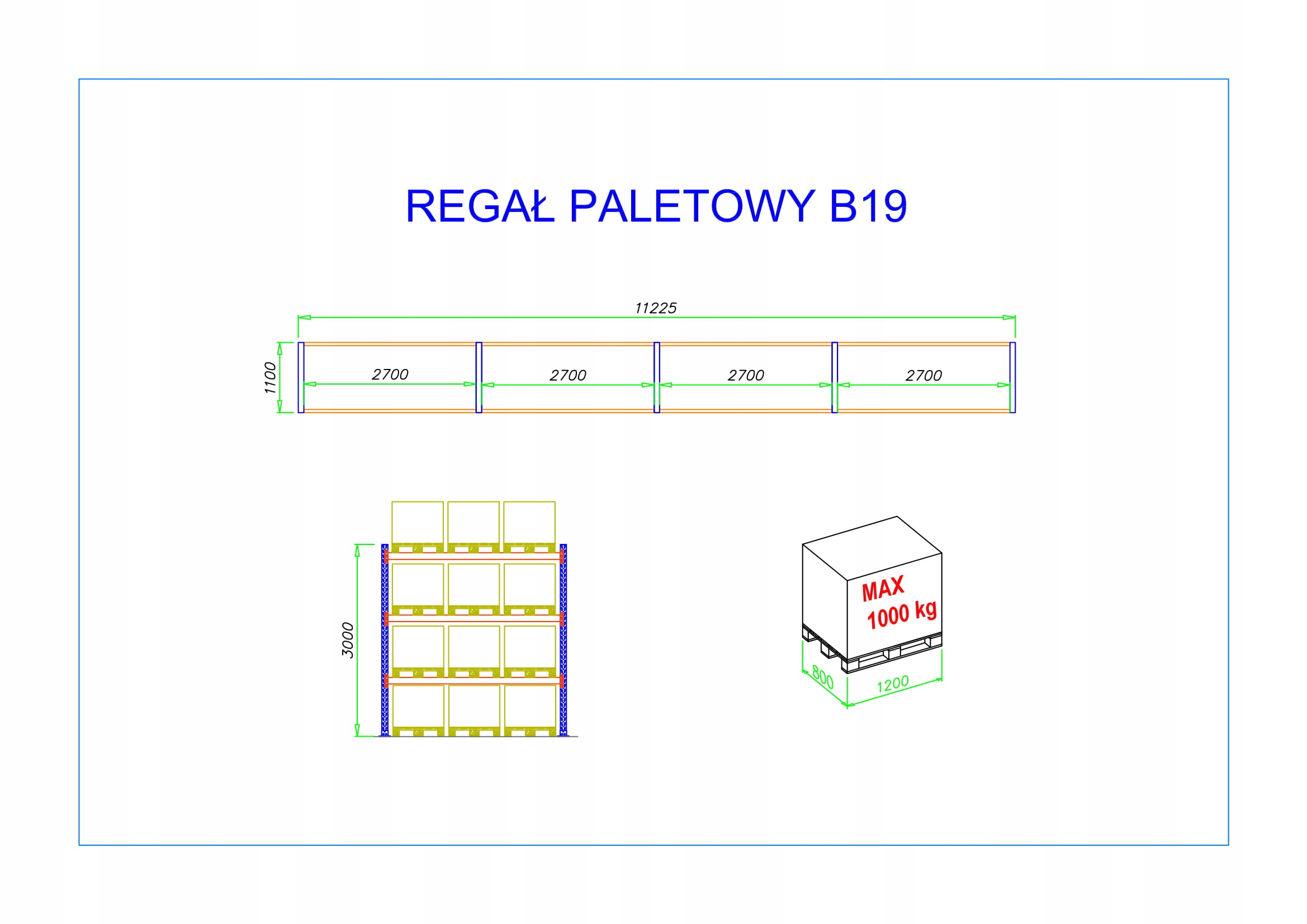 REGAŁ PALETOWY B19 - 48 PALET - Regały przemysłowe Producent Mag-Complex