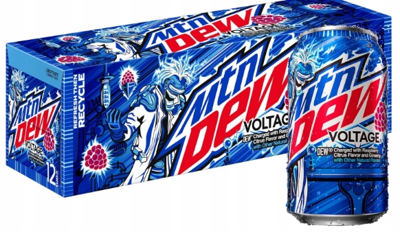 Zestaw 12 sztuk Mountain Dew Voltage 355ml-Limitowany wyprodukowany w Usa!