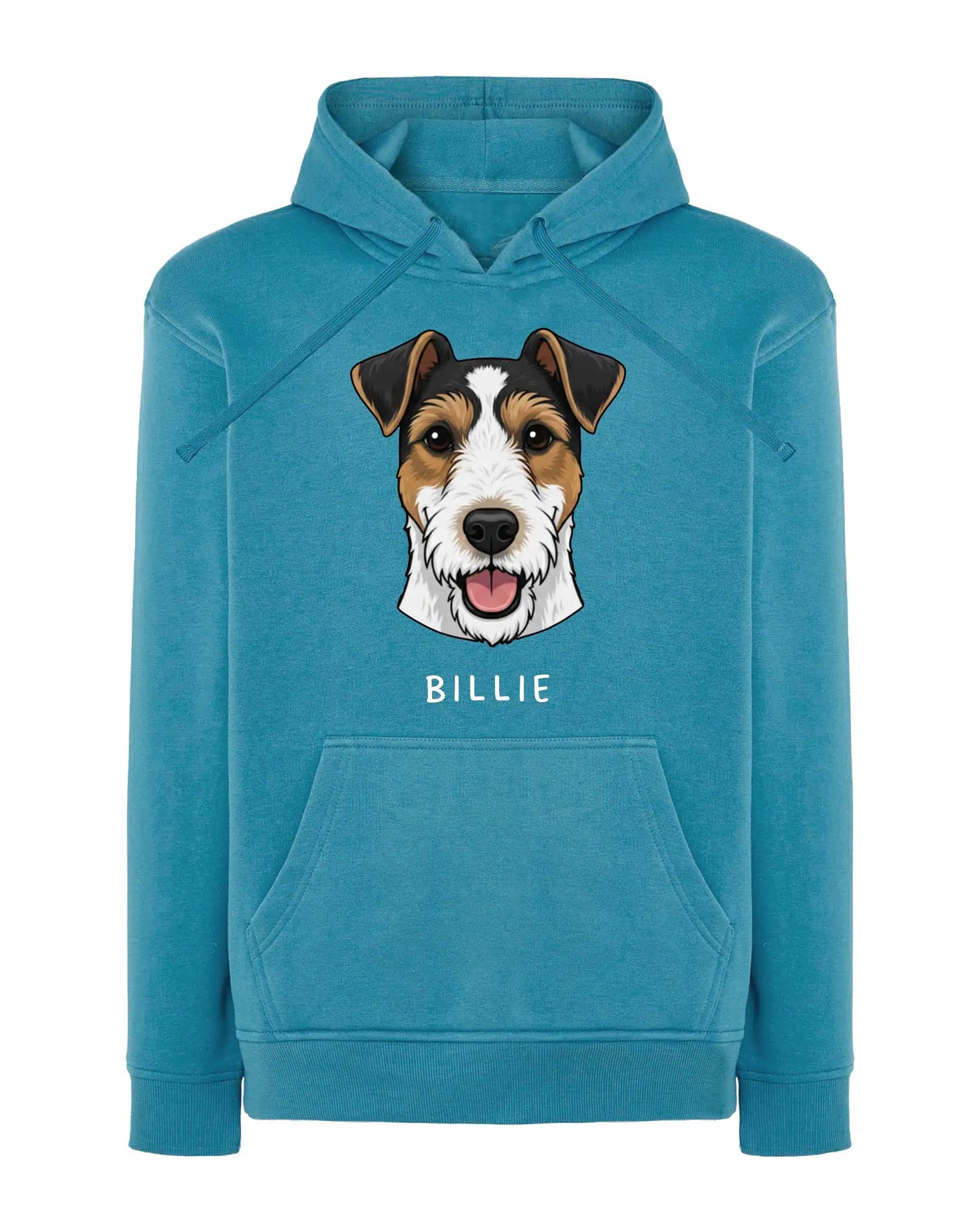 Mikina s kapucí Parson Russell teriér Pupil Pes Světle modrá L