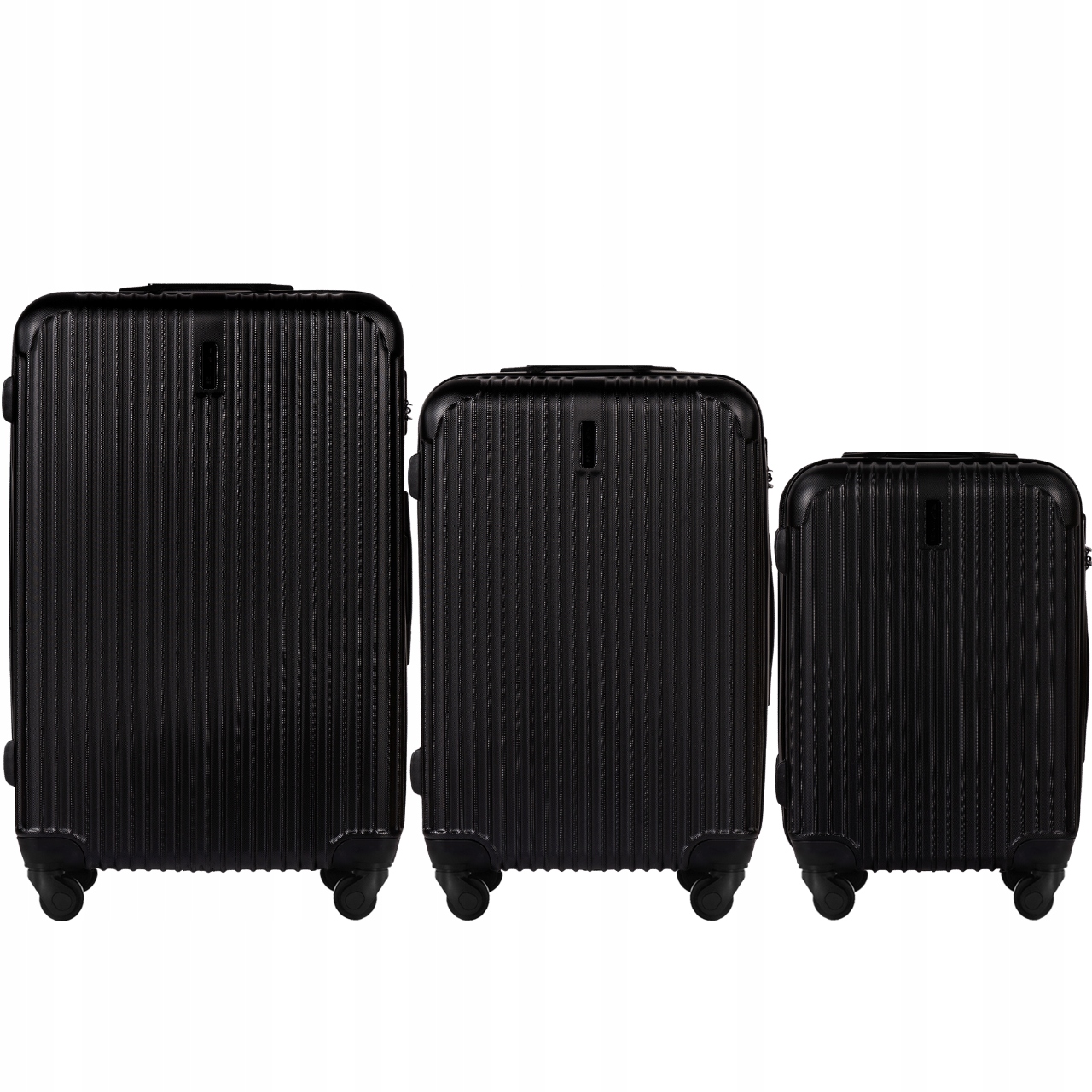 Sada 3 kufrů Wings Egret TR058 Black, sada tvrdých cestovních zavazadel