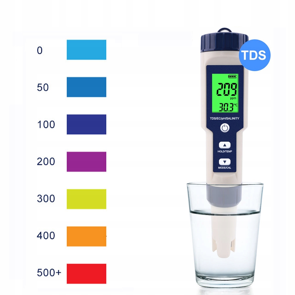 Miernik do Badania Wody do Wody Pitnej, Akwariów Kolor dominujący biały