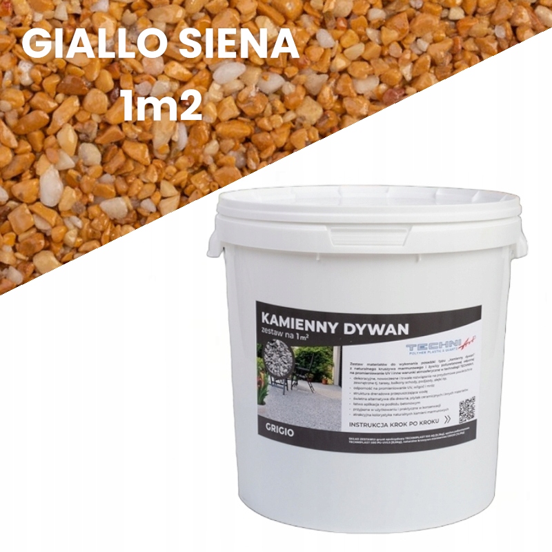 Kamenná podlaha koberec, sada na 1 m2 Giallo Siena