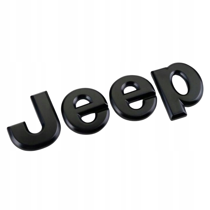 Emblemat Logo Znaczek Napis Jeep Na Przód Tył Czarny Mat Metalowy 140MM