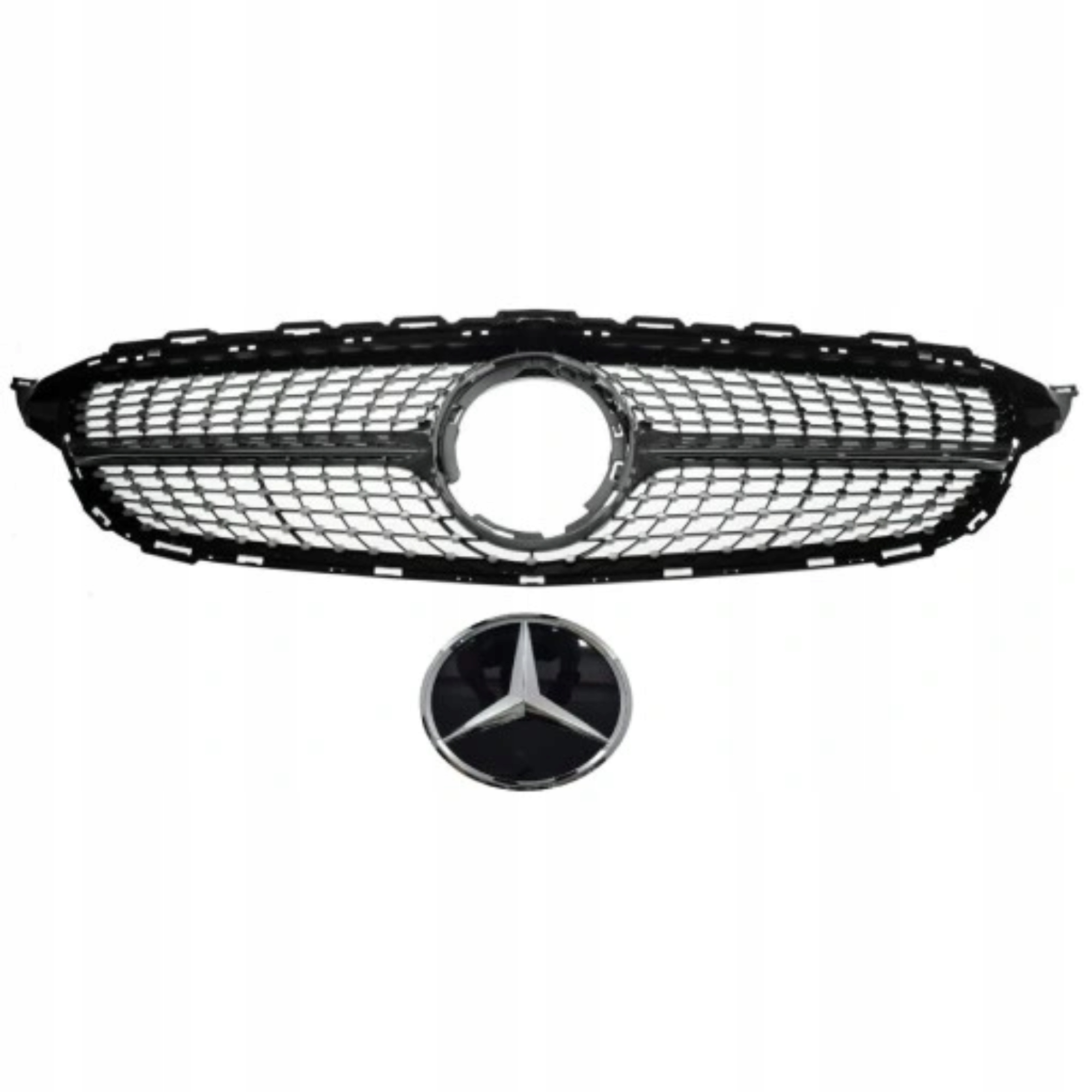 Mercedes C Třída W205 2019- Lift Atrapa Gril Mřížka Nárazník Diamond Satén