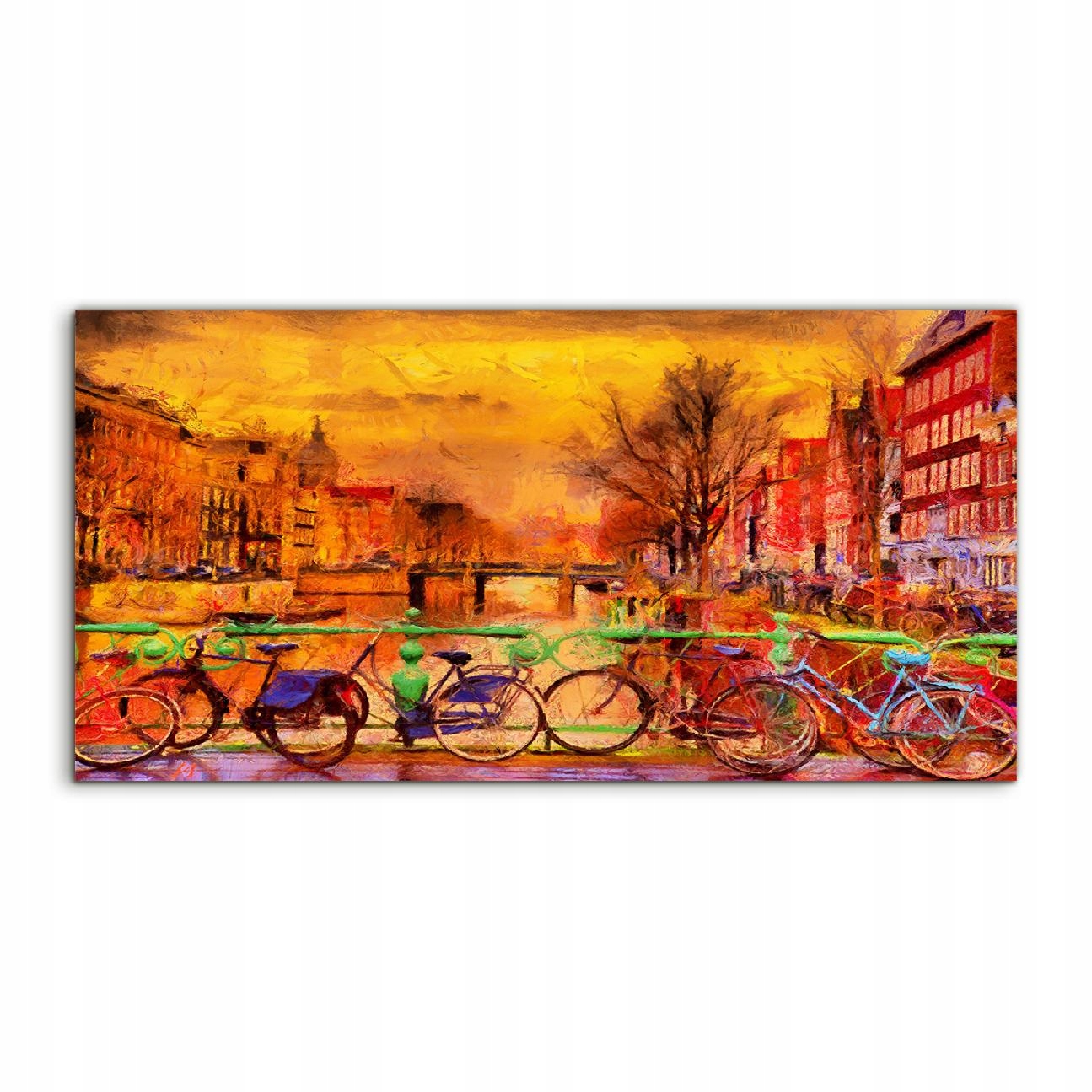 

Obraz akryl 100x50 na ścianę Amsterdam Kanał Rower