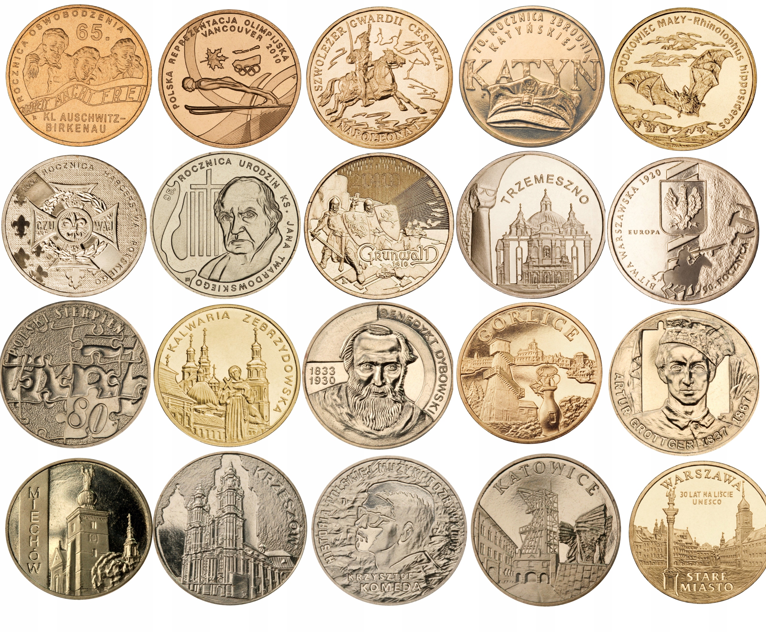 2 ZŁ NG 2010 KOMPLET 20 MONET ROCZNIK