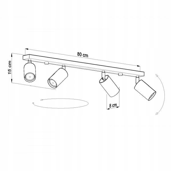 NOWOCZESNA LISTWA SUFITOWA PLAFON TUBA CHROM KORYTARZ SALON KUCHNIA 4XGU10 Rodzaj plafon
