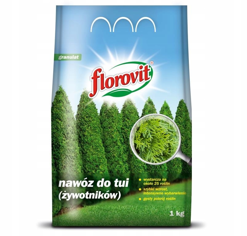 

Nawóz Do Tui Żywotników Florovit 1 kg na 25 roślin