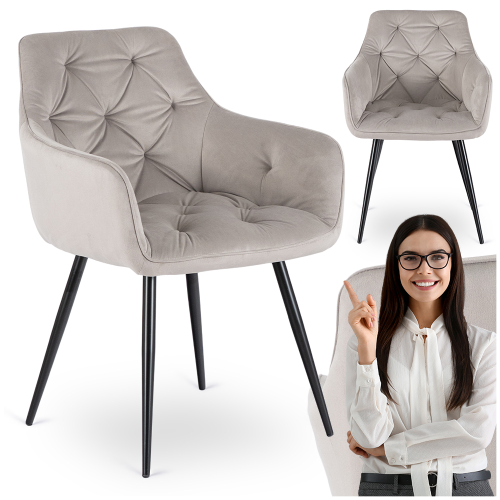 Čalouněná židle Velurová do obývacího pokoje Kuchyňská šedá Modesto