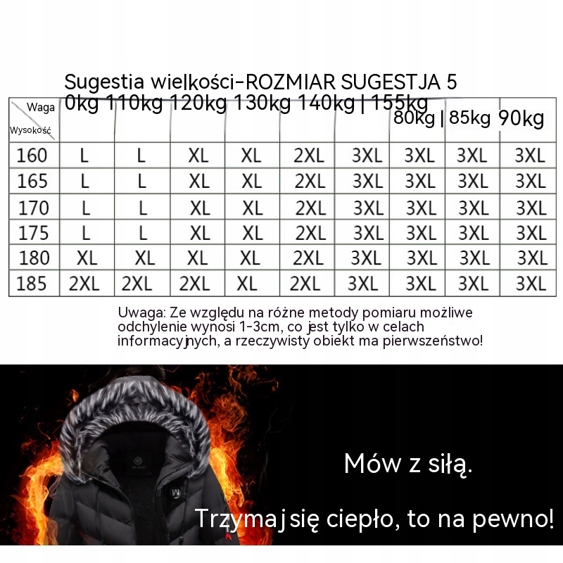 KURTKA ZIMOWA OCIEPLANA MĘSKA PARKA DŁUGA Z KAPTUREM Długość do połowy uda