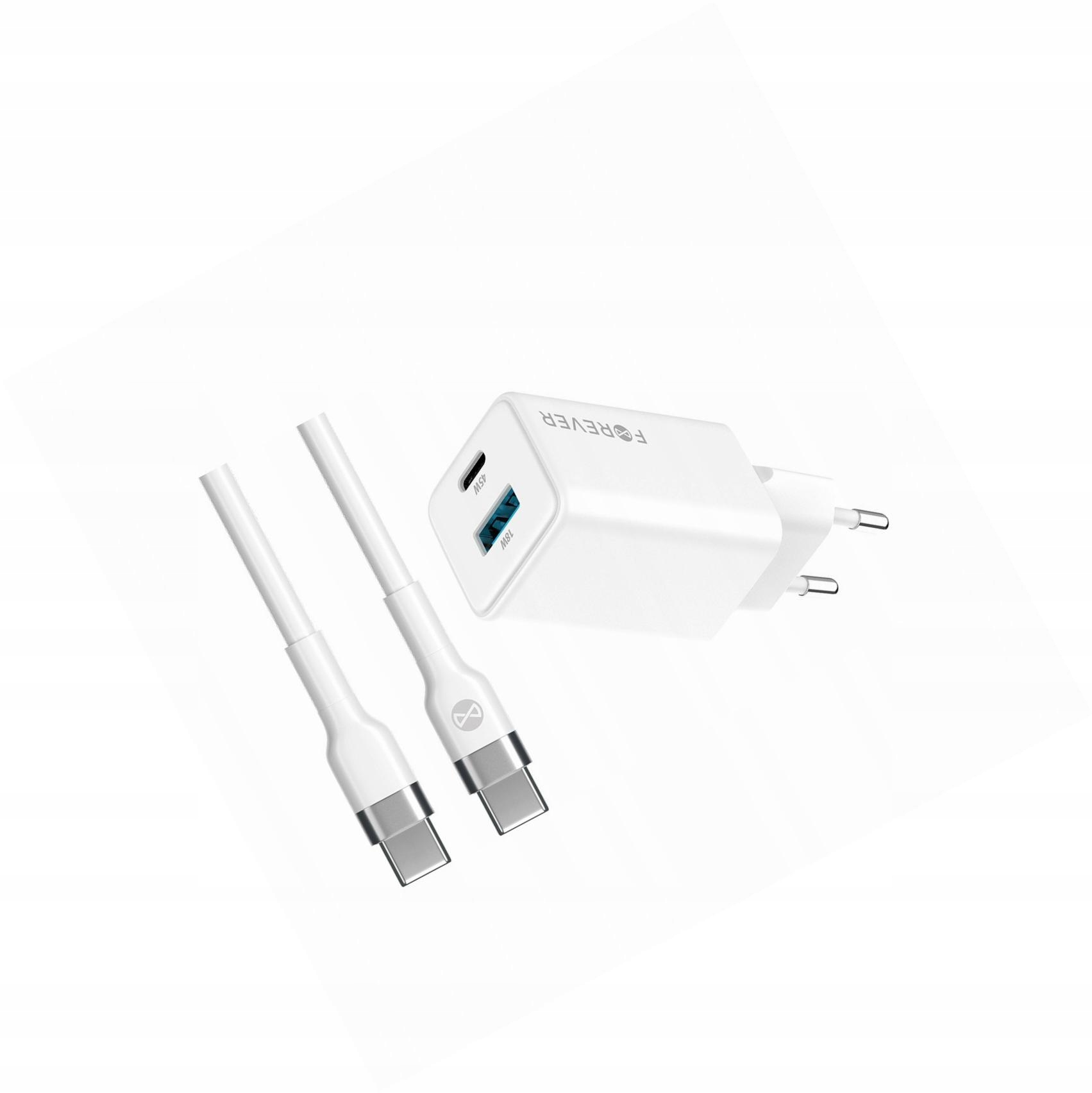 Szybka ładowarka GaN 45W 2 wejścia Usb i Usb-c z kablem do Oppo Reno 12