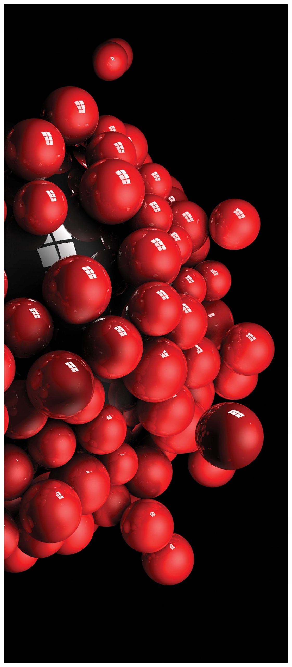 Fototapeta Abstraktní červené sféry na černém pozadí 91x211 lepidlo