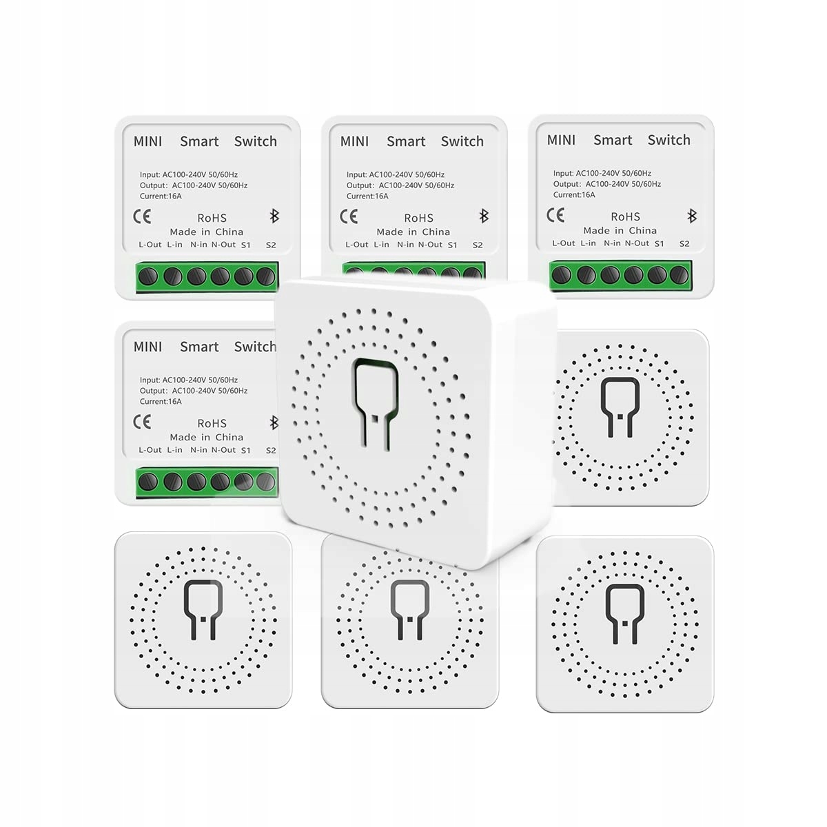 Inteligentní Vypínač Světla pod omítku Bluetooth relé Alexa 9ks