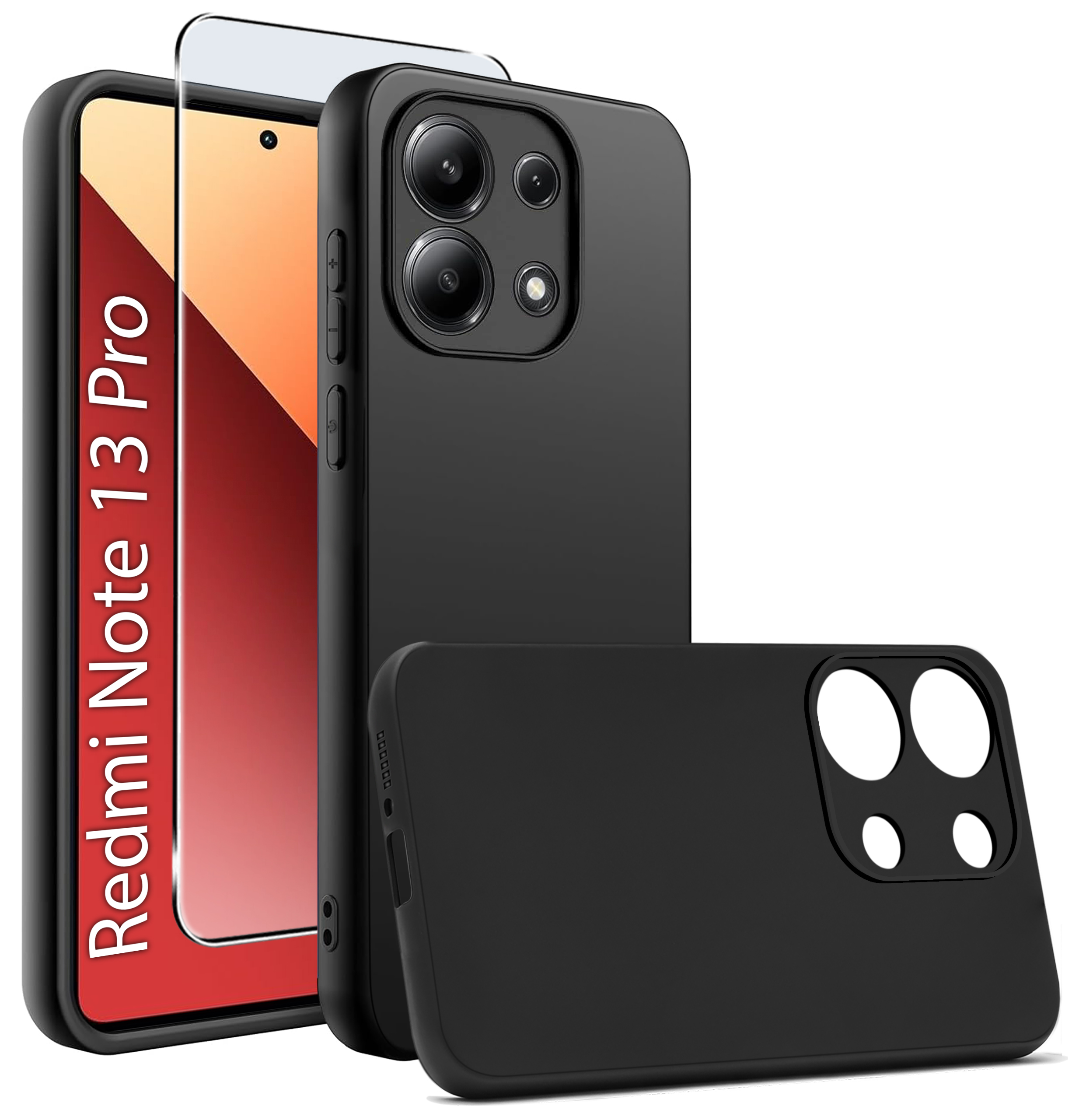 Etui do Xiaomi Redmi Note 13 Pro 4G SILIKON MATT + SZKŁO OCHRONNE 9H