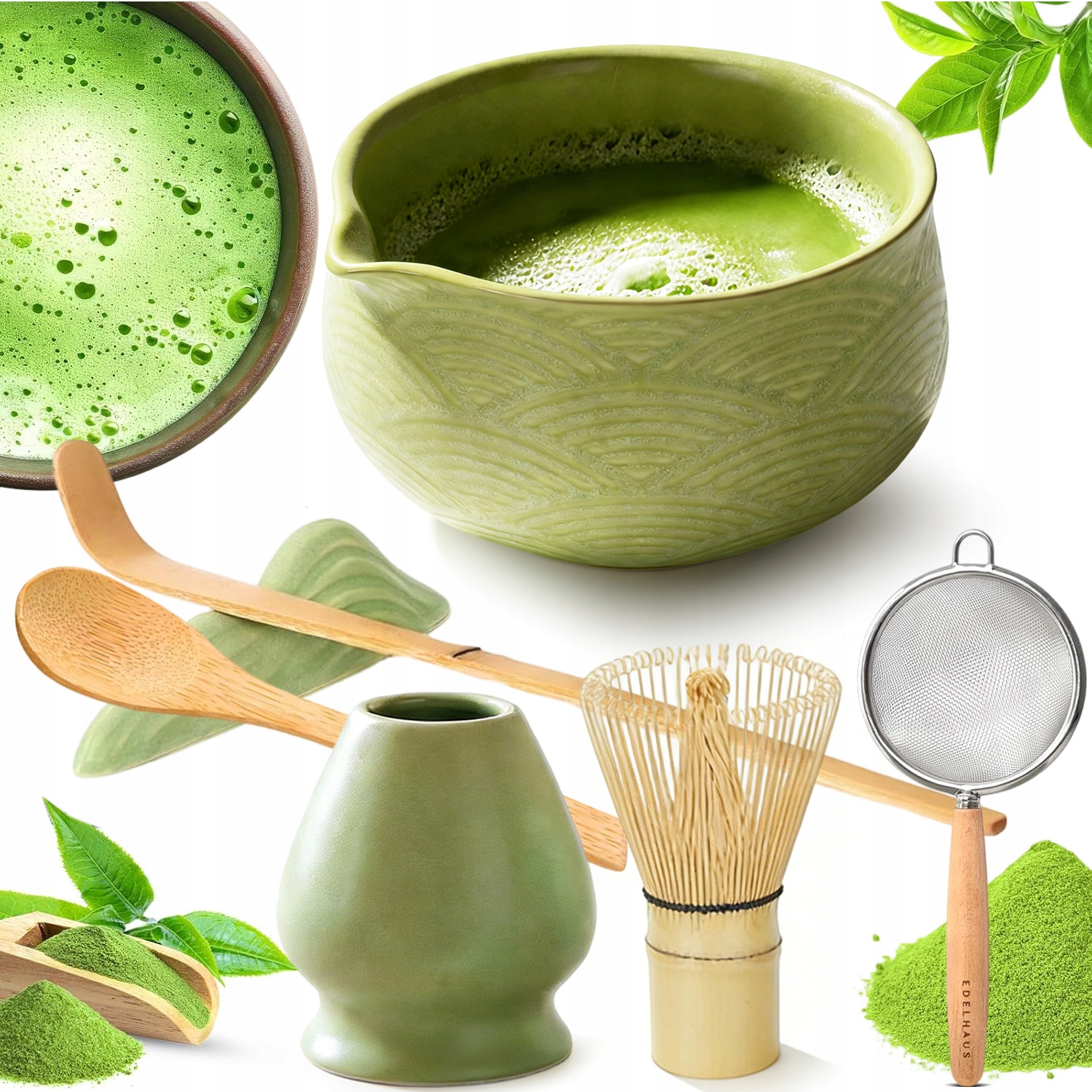 Zestaw Prezentowy Do Herbaty Matcha Zestaw Do Parzenia Matchy 7 Szt.