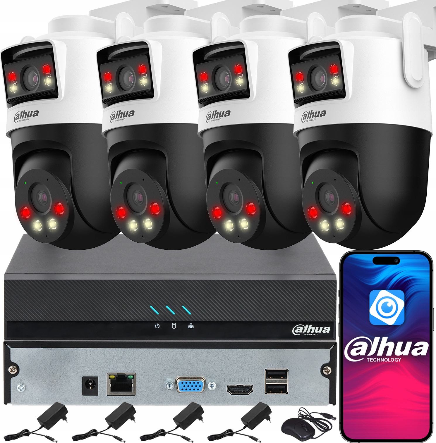 Monitoring Dahua Na 4 Kamery 5MPx+5MPx P5D-5F-PV Smart Dual Light Audio