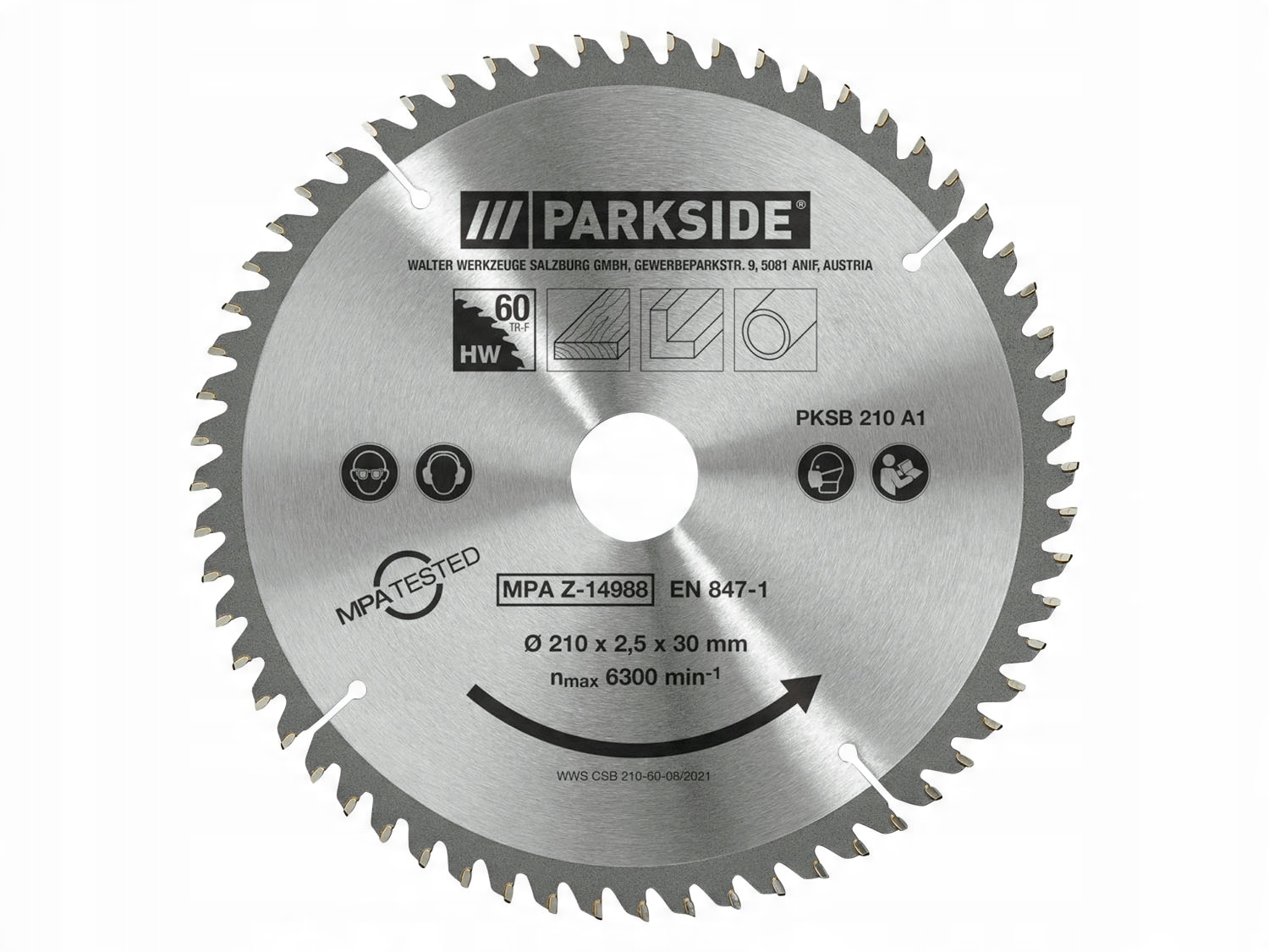 

Parkside Tarcza do ukośnicy Ø210mm 60 zęby