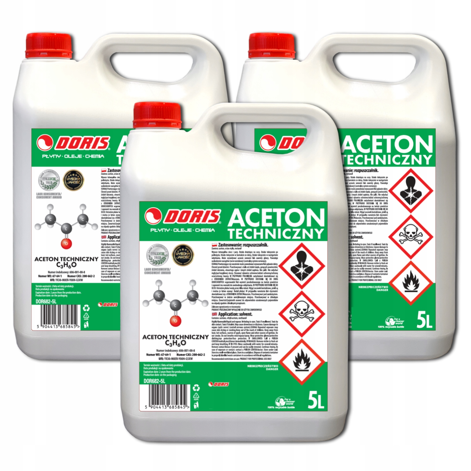Technický aceton Doris 15L Sada 3ks x 5L