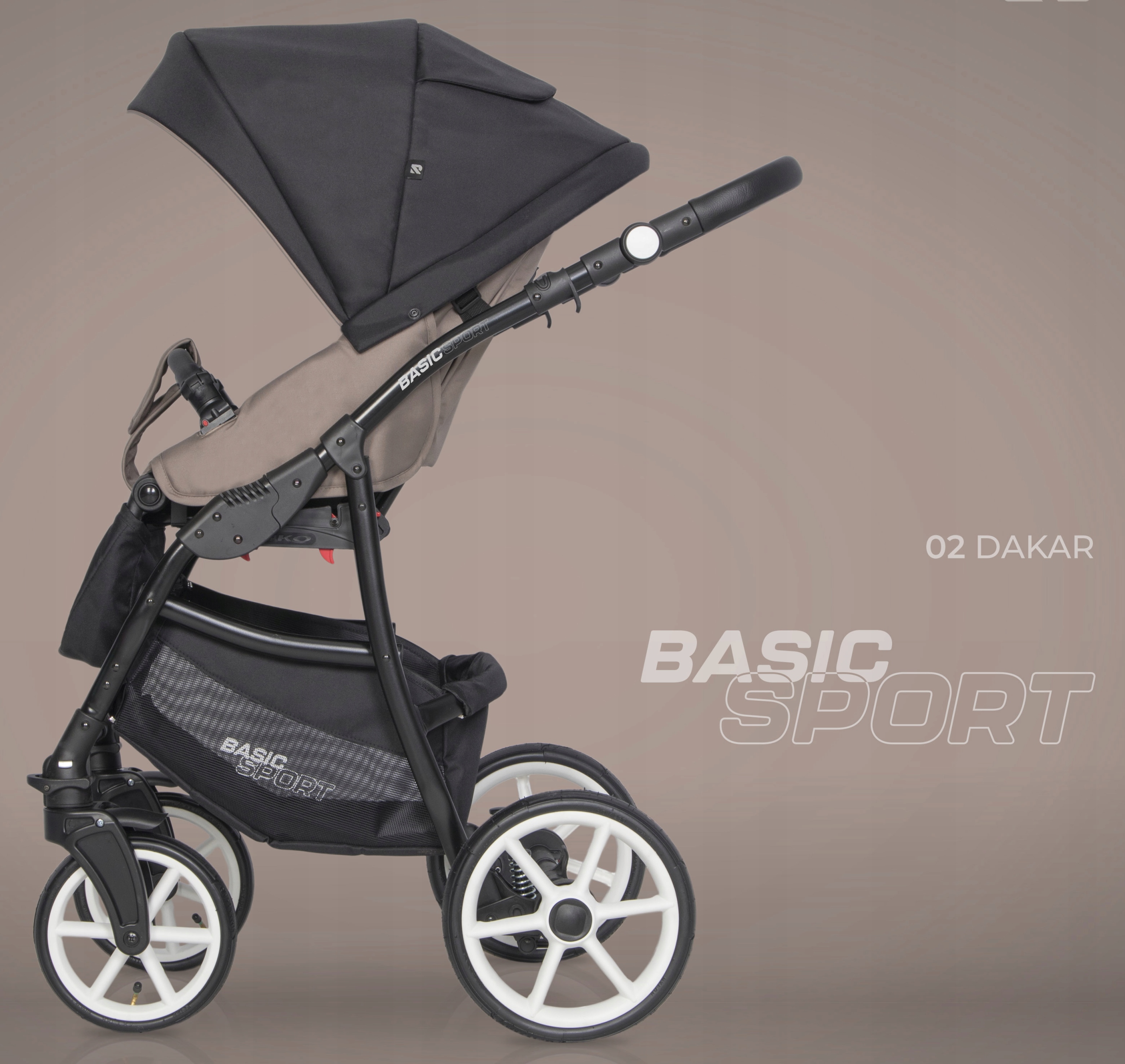 WÓZEK RIKO BASIC SPORT 2W1 DODATKI KOLOR DAKAR Zestaw 2w1