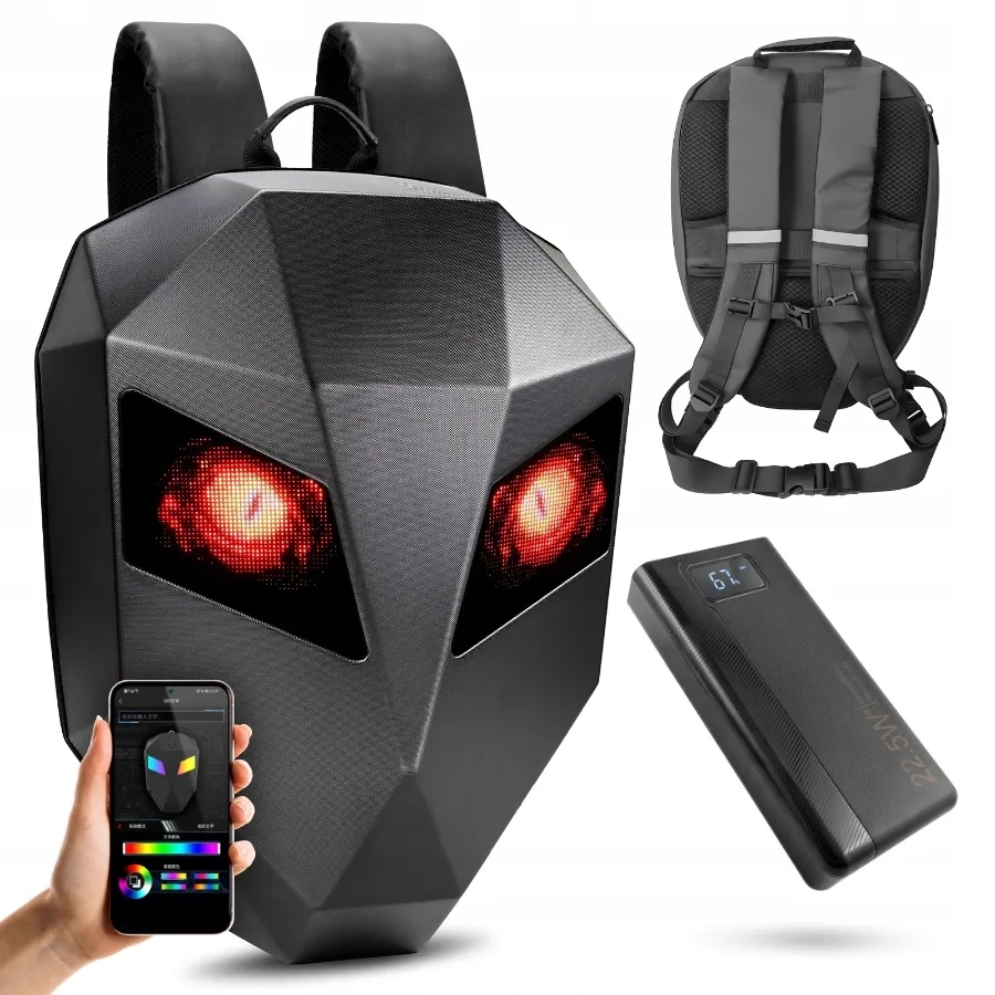Batoh Iron Man Hardshell Led displej Prostorný Voděodolný Notebook powerbanka