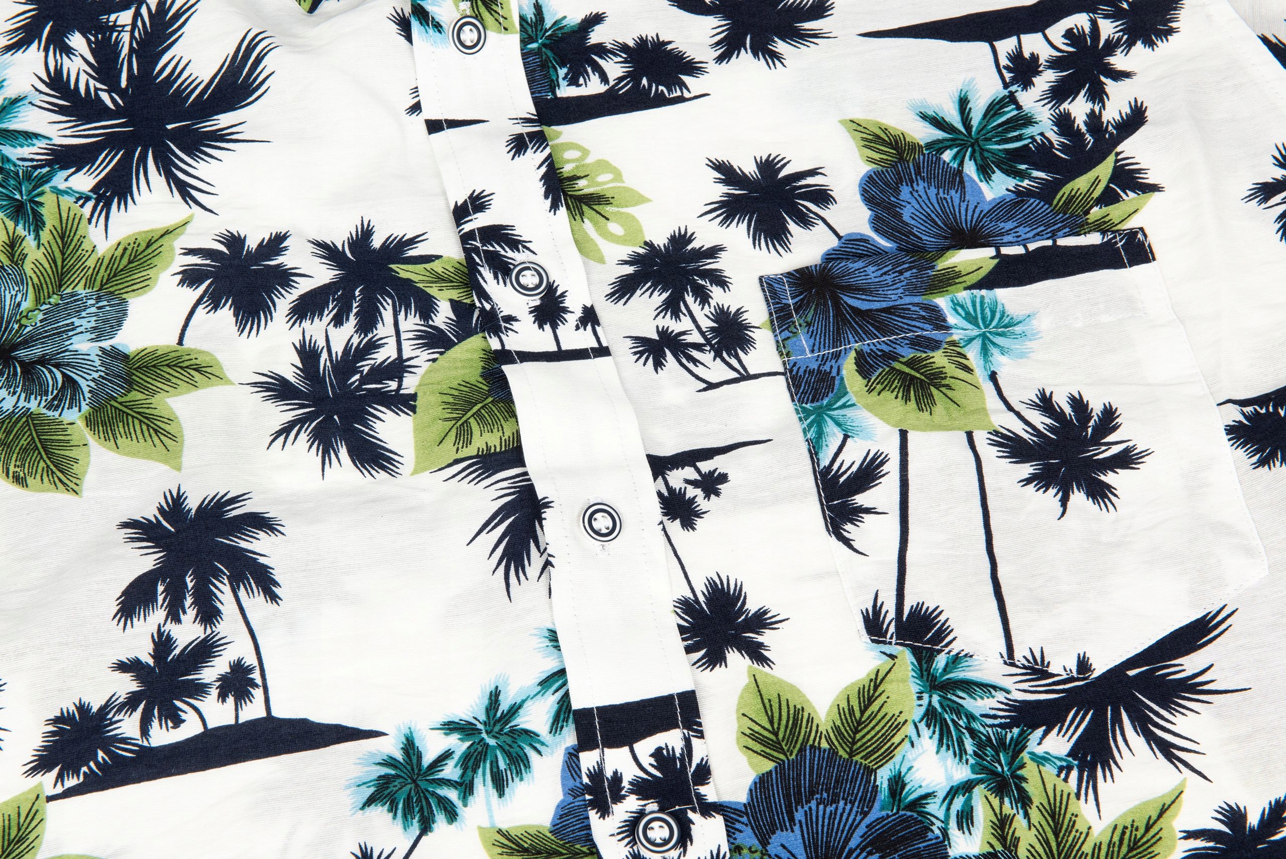 HAWAJSKA KOSZULA MĘSKA BIAŁA W PALMY ROZ.L 41/42 Rozmiar L