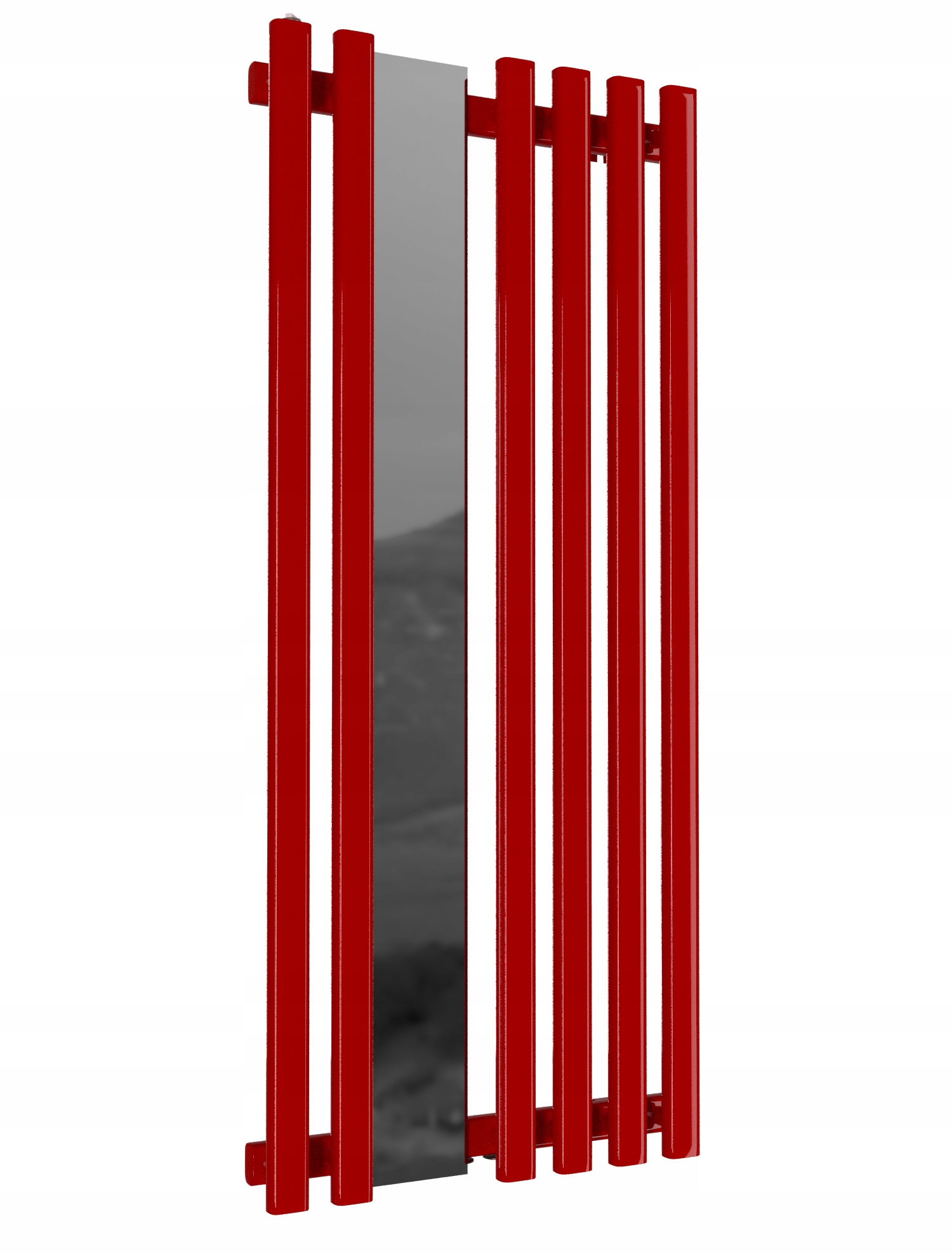 Dekorativní radiátor Flower Mirror 100x60 Červený se zrcadlem