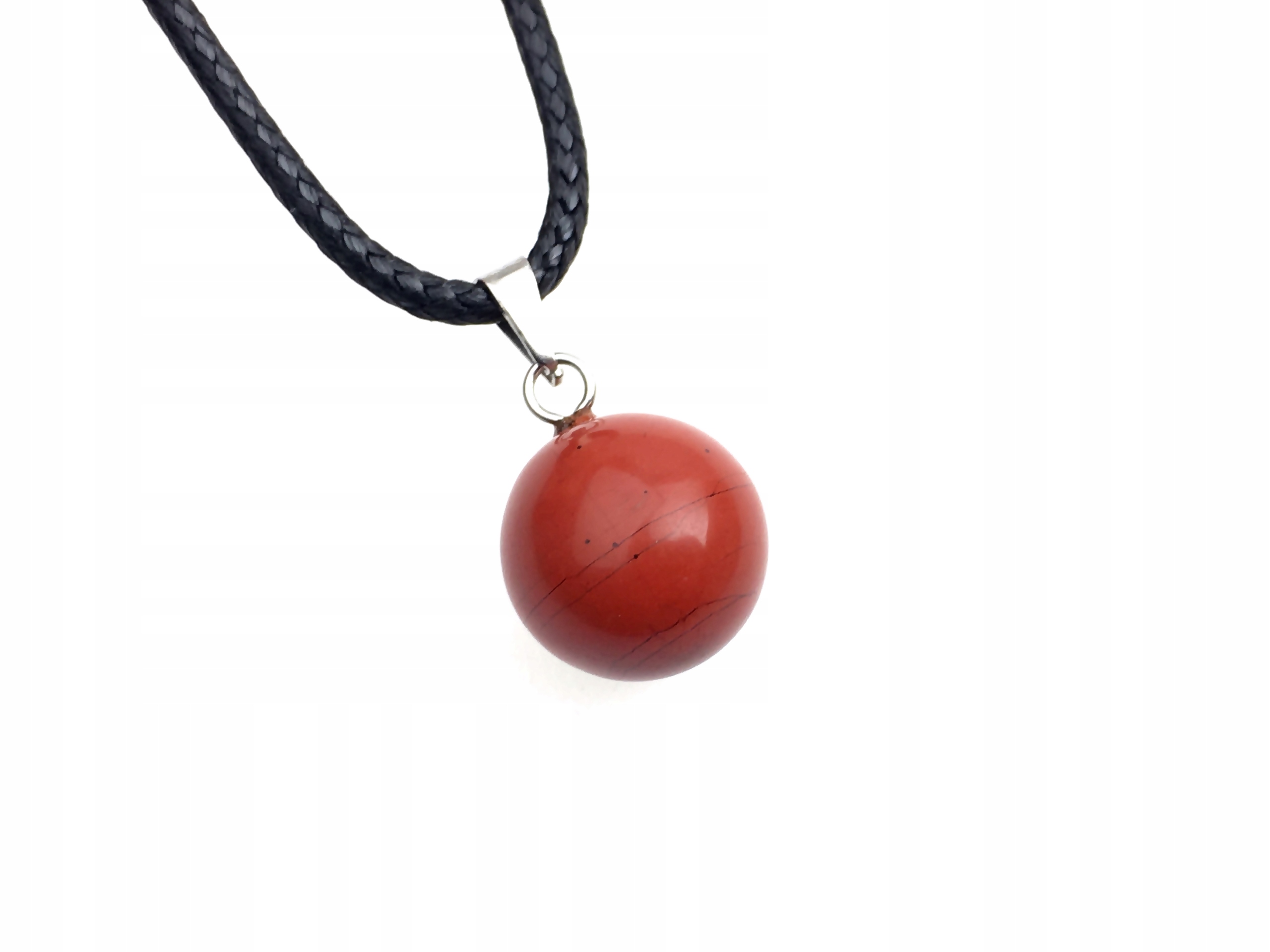 

kulka naszyjnik zawieszka jaspis czerwony wisiorek