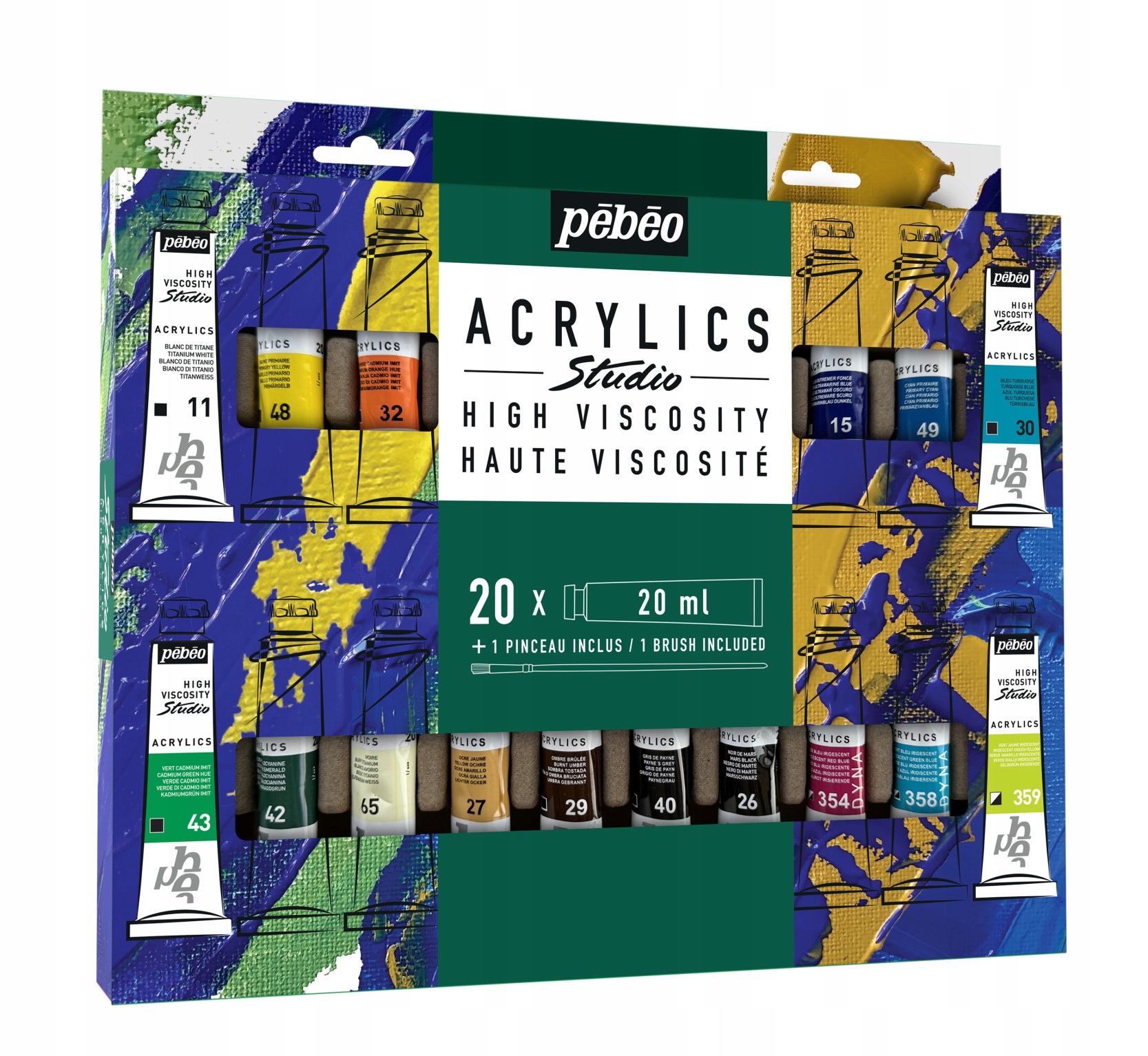 Sada akrylových barev Studio Pébéo 20 barev x 20 ml