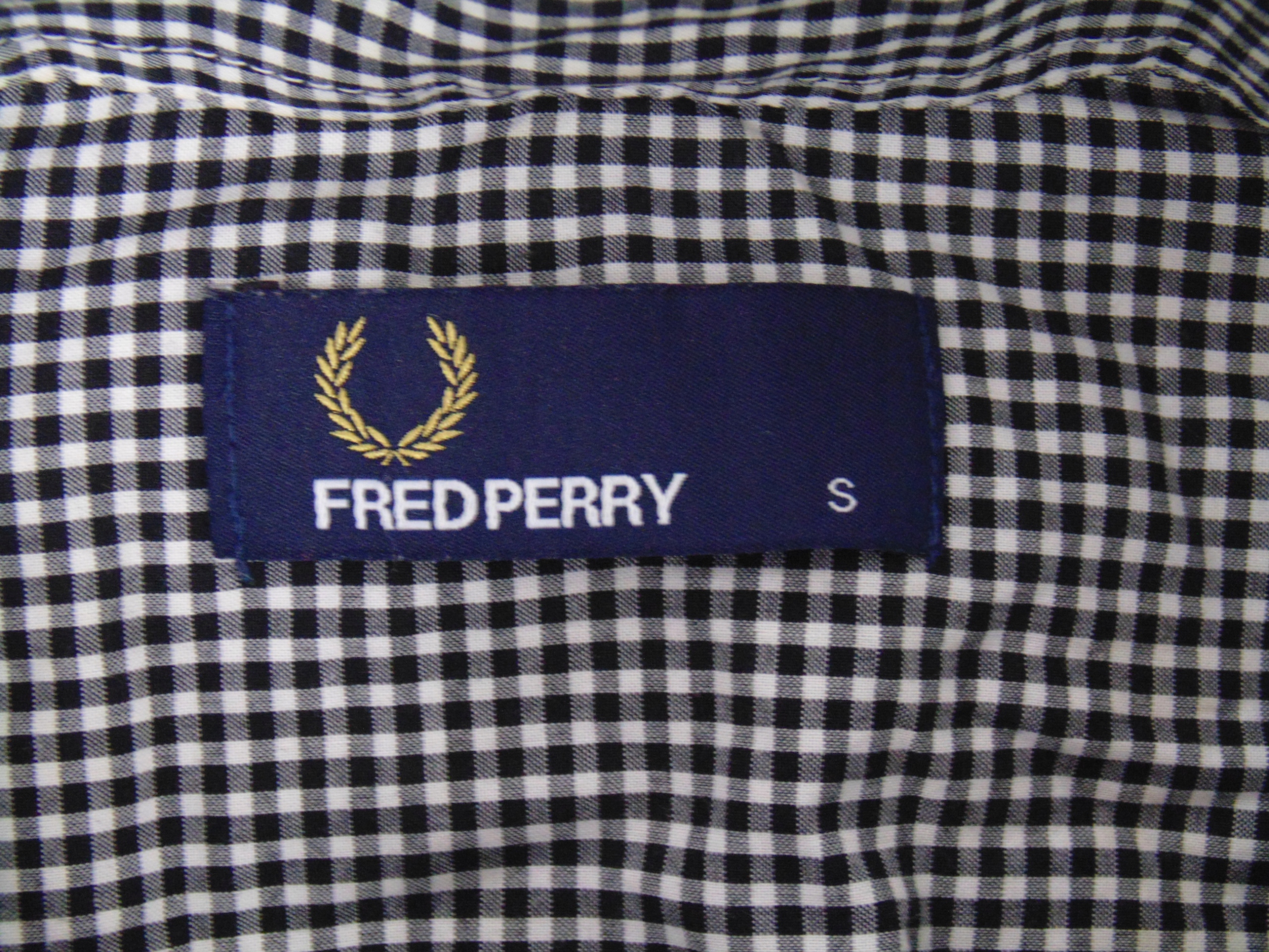 FRED PERRY SLIM KOSZULA W KRATE __ S Wzór dominujący kratka