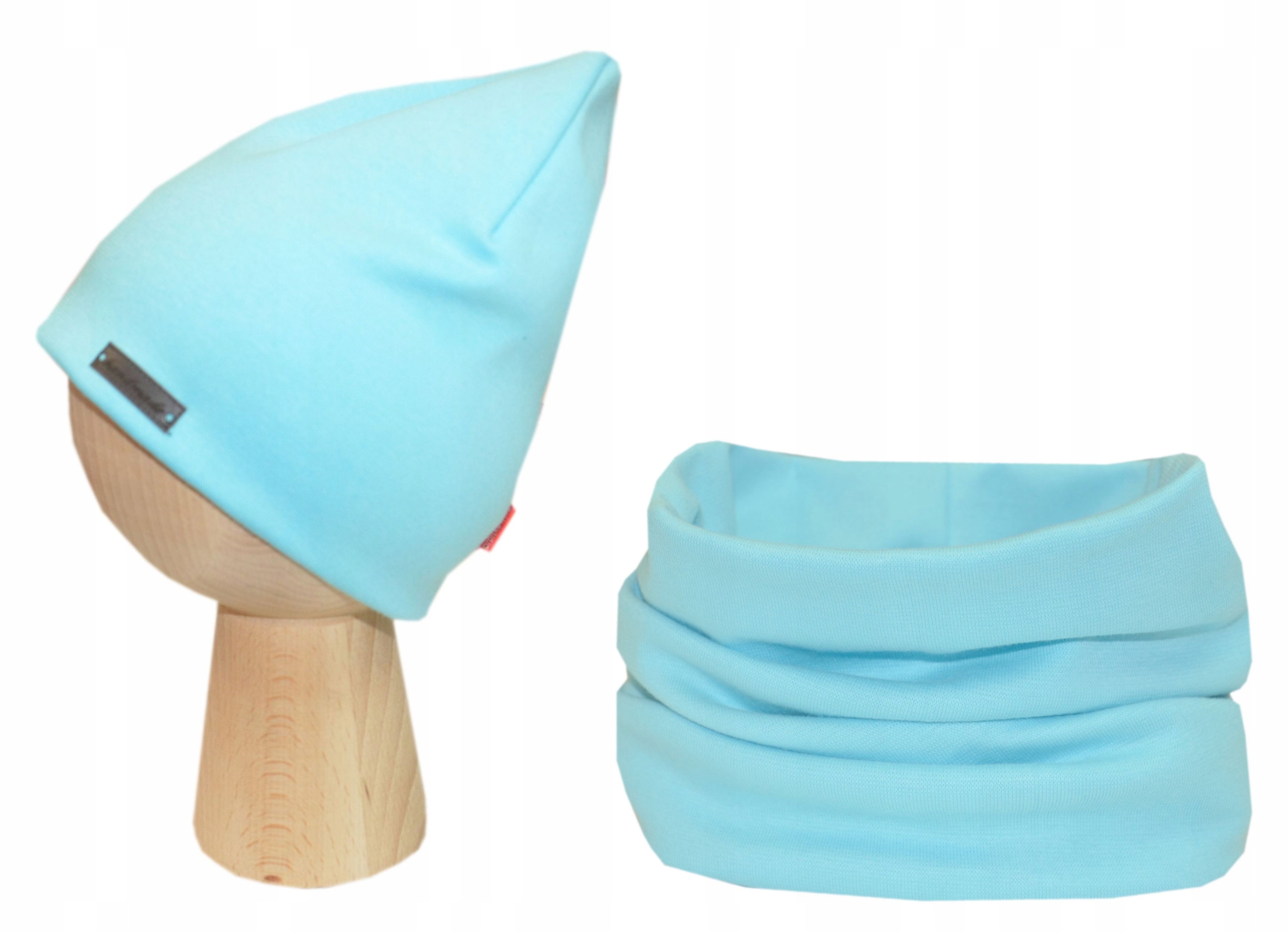 

Komplet czapka i komin gładka 50-54cm turkus