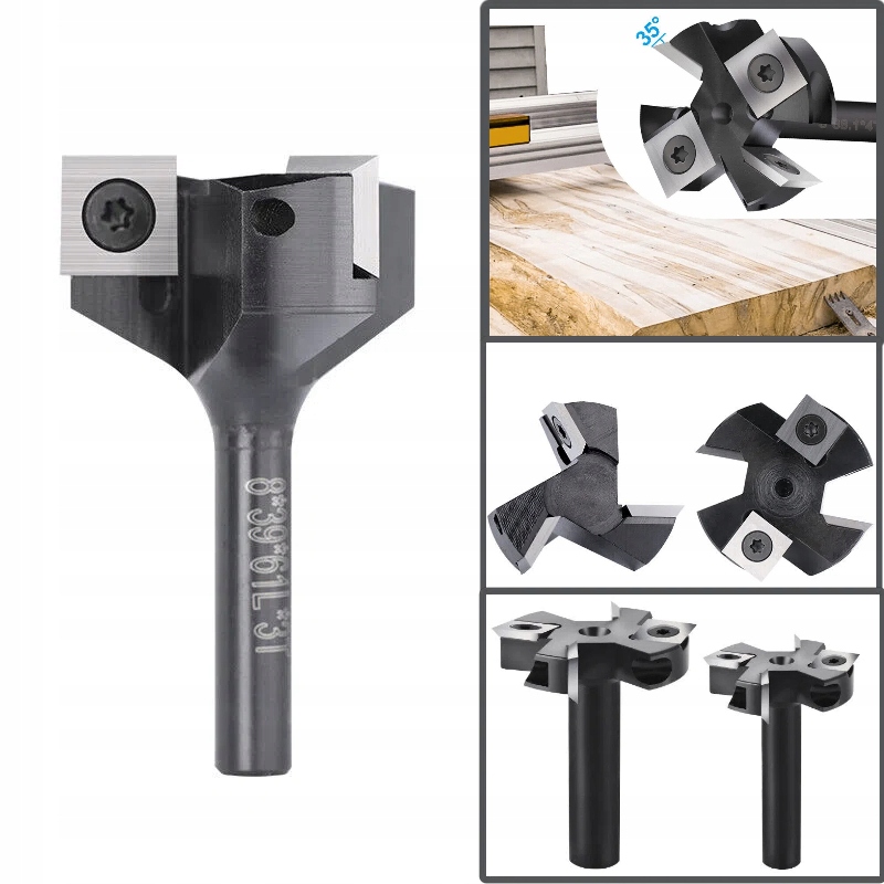 Fréza na dřevěné povrchy s úchytem 8 mm 4-čepelová 8 mm*38.1*60L*4T