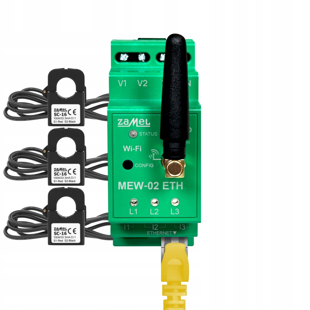 Monitor elektrickej energie Supla MEW-02 Eth 3 x SC-16 100A Supla Zamel
