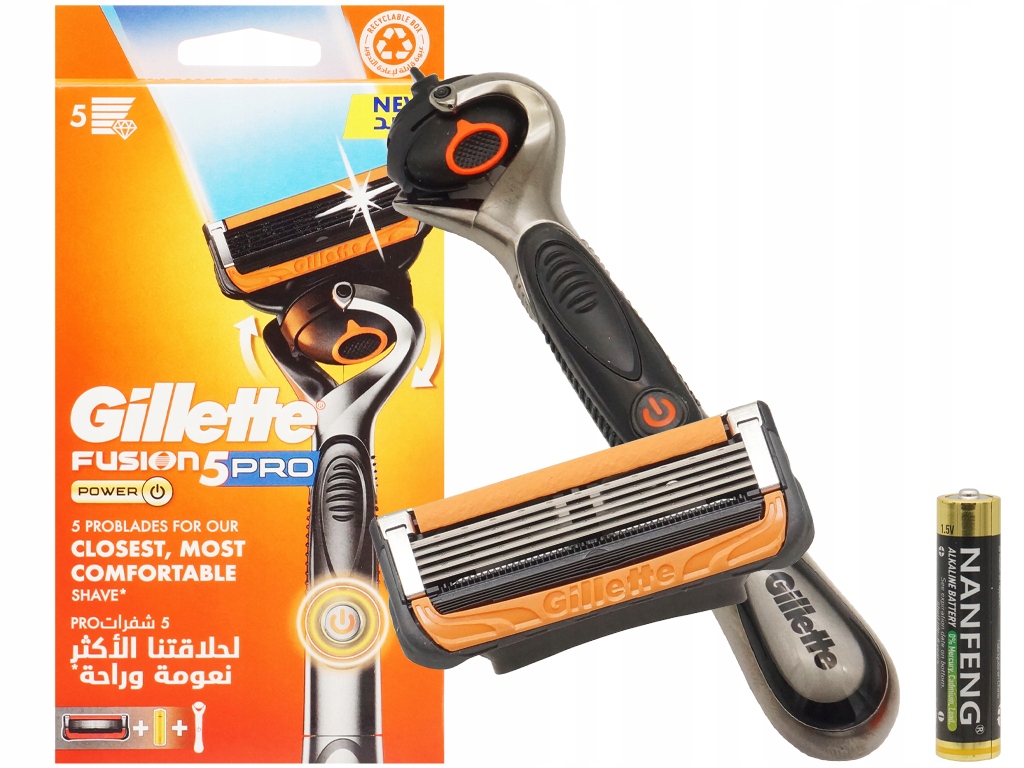 Gillette Fusion 5 Pro Power Holicí Strojek Rukojeť Čepel Baterie