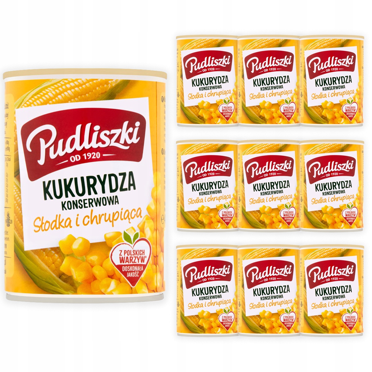Pudliszki Kukurydza konserwowa 400 g x 10 sztuk