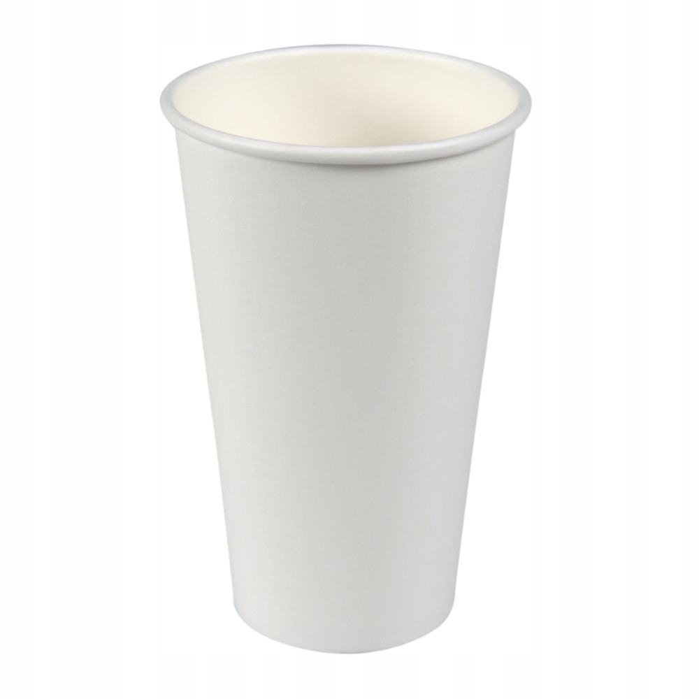 

Kubki papierowe białe jednowarstwowe 480ml 50szt