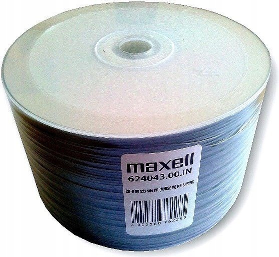 Maxell Cd-r 700MB, 50 szt. w opakowaniu Shrink, prędkość zapisu 52X, 80 min