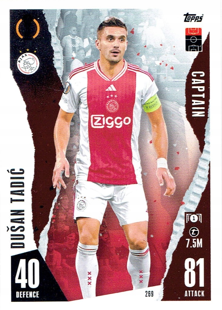 Topps Match Attax 2023-2024 Captain 269 Dusan Tadic Afc Ajax