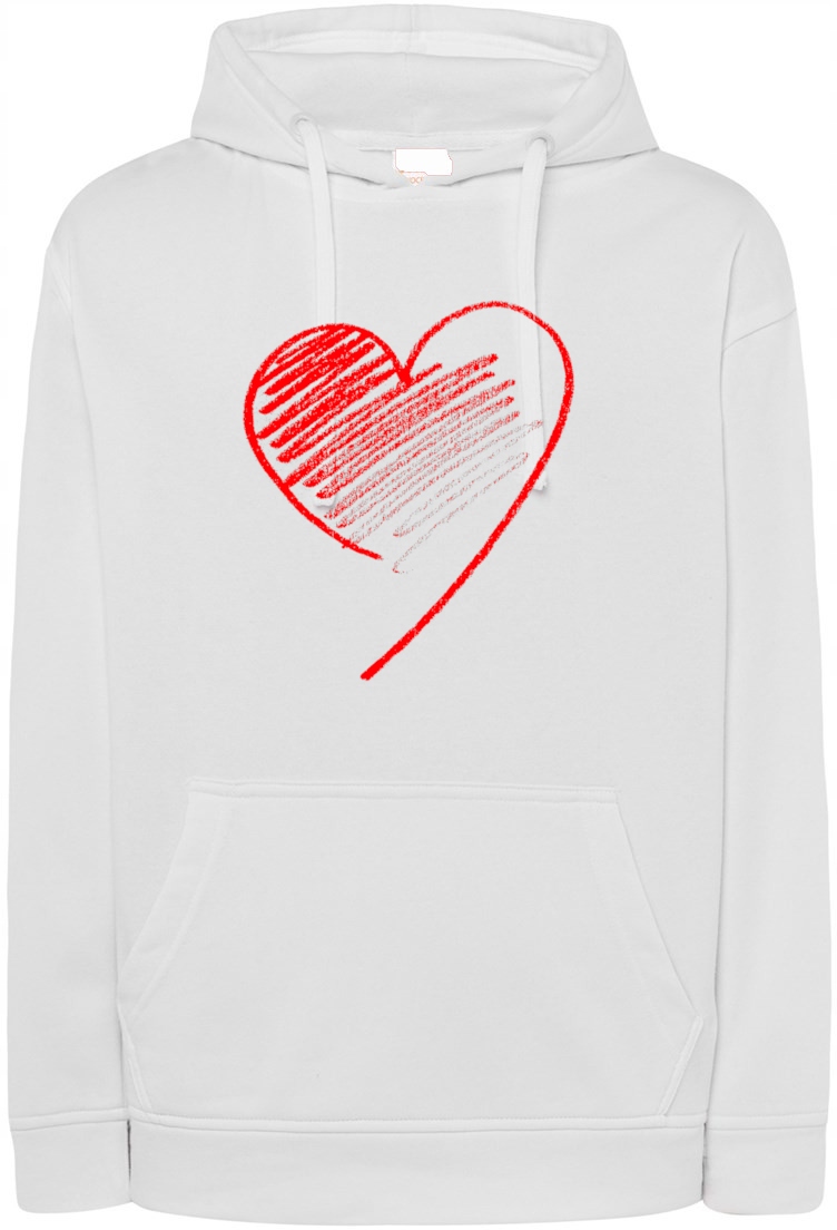 Valentýnská Mikina s potiskem Červené srdce vel. 3XL