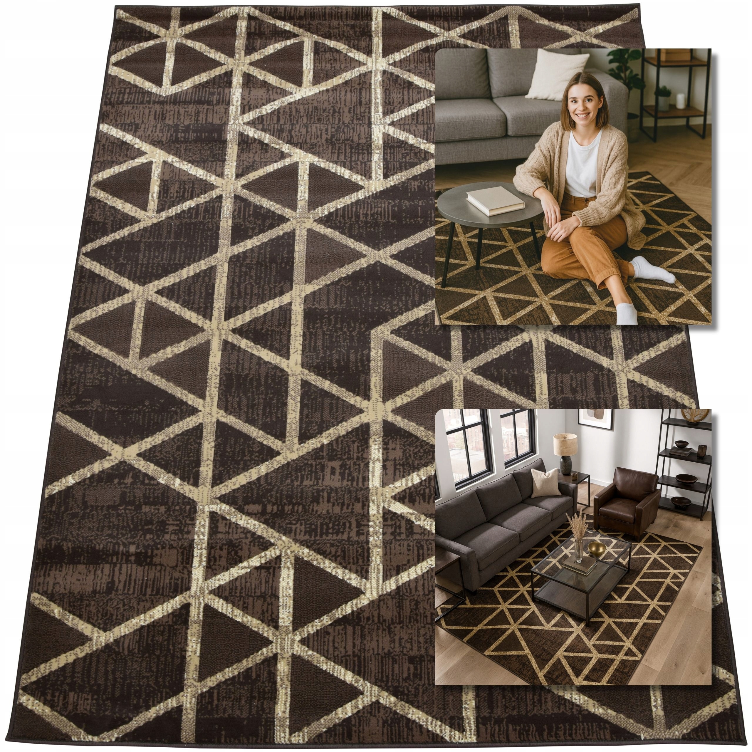 Koberec Moderní Koberec Hnědý Béžový Venezia Koberce Do Obývacího Pokoje 120x170