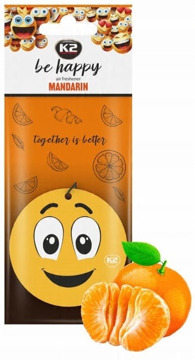 

K2 Be Happy zapach samochodowy zawieszka Mandarin