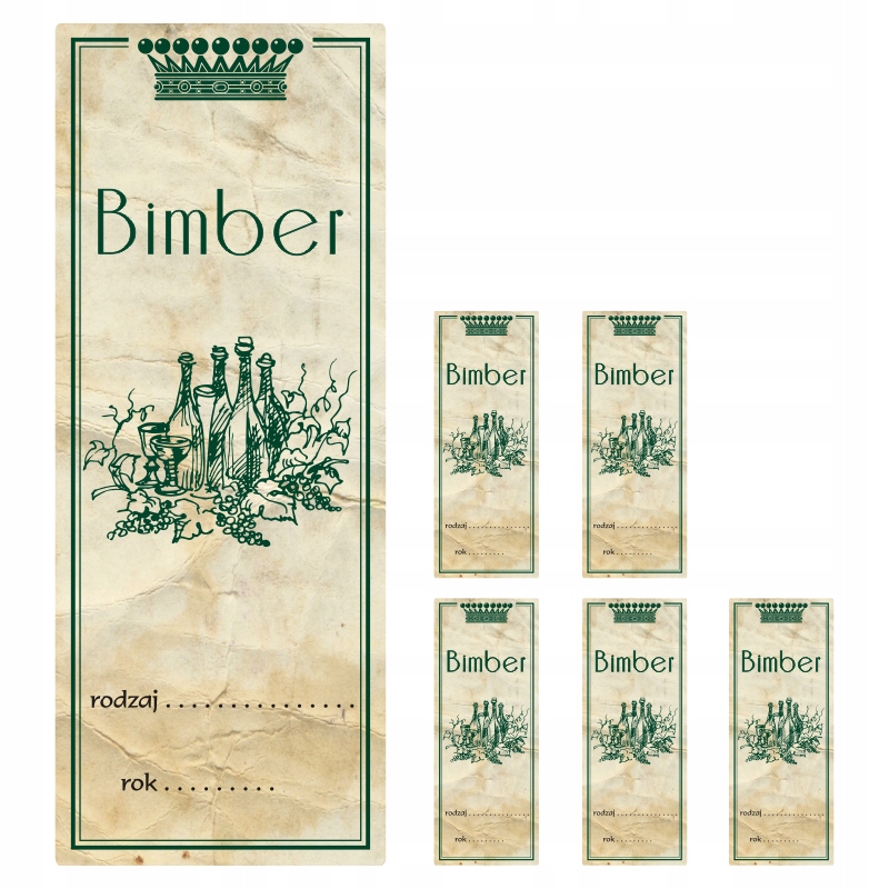 

Naklejki Etykiety na Bimber średnie 11cm wzór 179