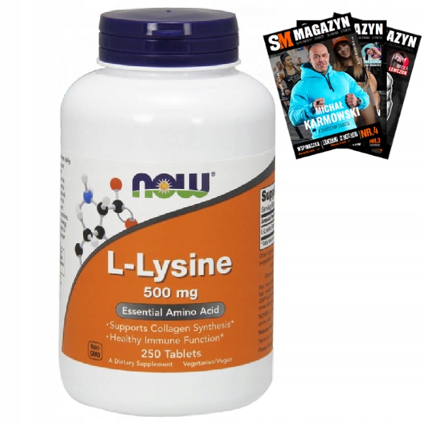 

Now Foods L-lizyna 500MG Infekcje Toksyny 250tabl