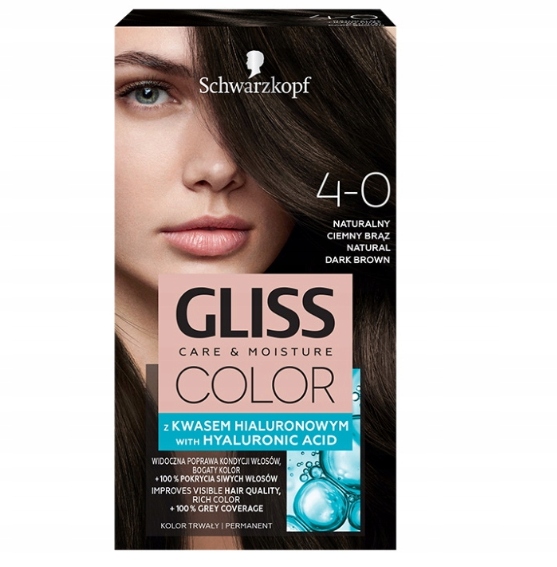 

Gliss Color Farba 4-0 Naturalny Ciemny Brąz