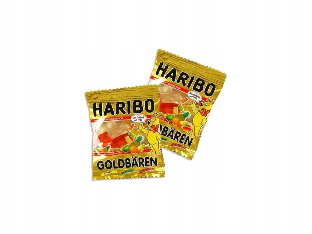 Haribo Złote Misie Mini Paczuszki Wiaderko 100 szt 10g