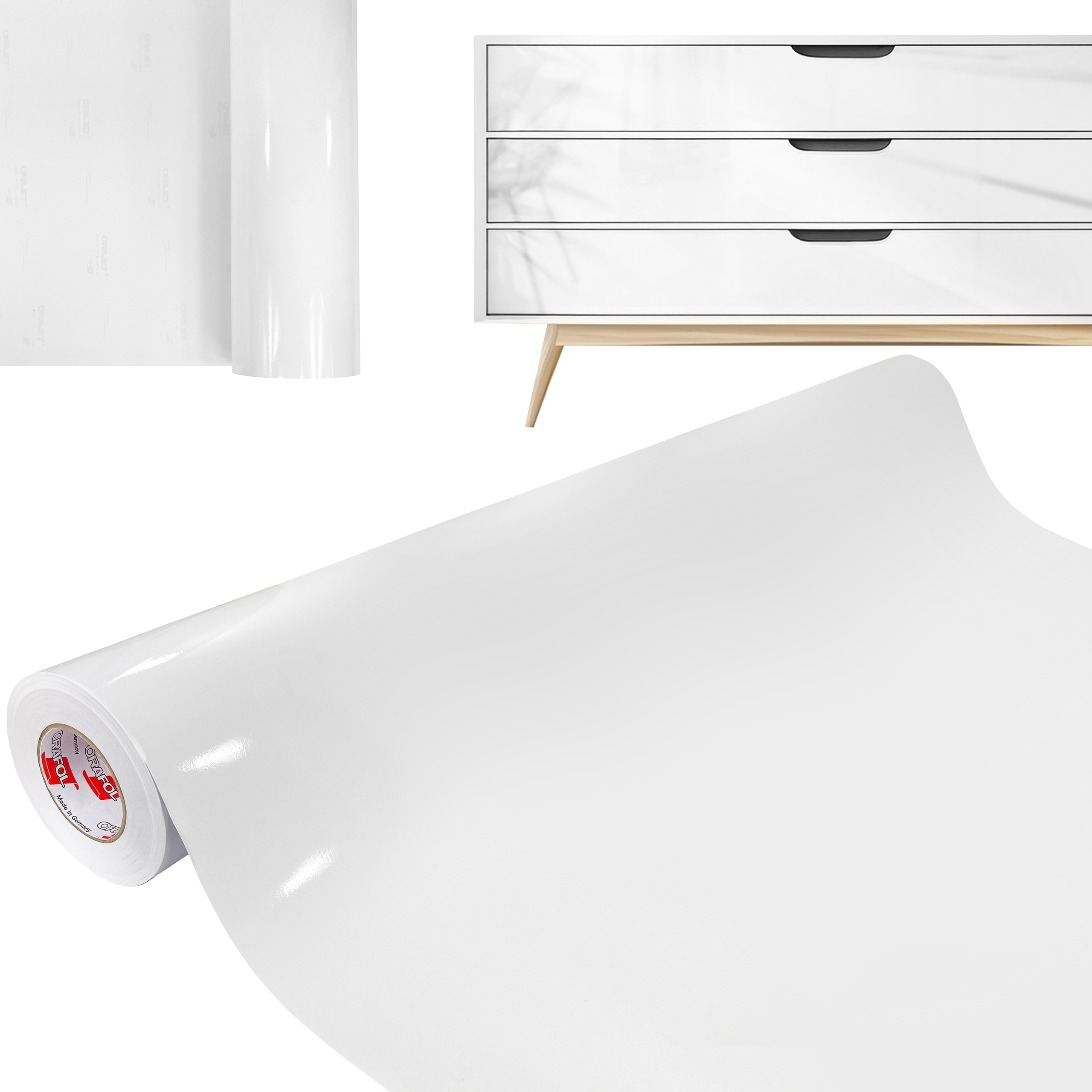 Dyha Lepiaca fólia na kuchynský nábytok Pvc fólia biela lesklá šírka 105 cm