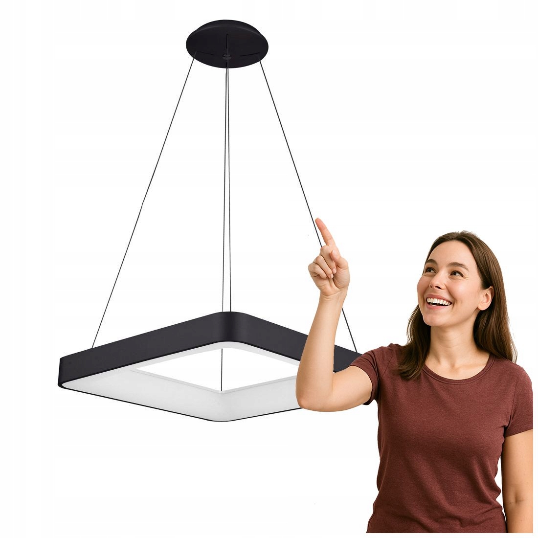 Moderní závěsná Led lampa Giacinto černá do obývacího pokoje Italux